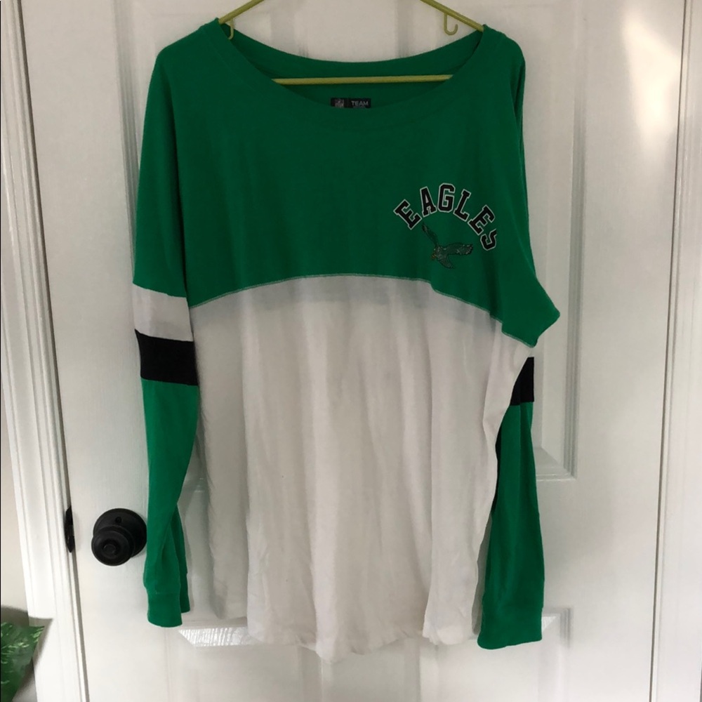 NWOT Eagles Green and White Long Sleeve Shirt